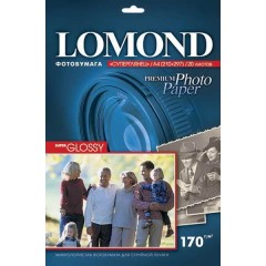 Фотобумага Lomond суперглянцевая (1101101), Super Glossy, A4, 170 г/<wbr>м2, 20 л.