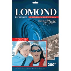 Фотобумага Lomond суперглянцевая (1104101), Super Glossy, A4, 280 г/<wbr>м2, 20 л.