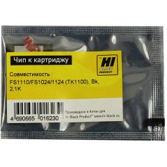 Чип Hi-Black к картриджу Kyocera FS-1110/<wbr>FS-1024/<wbr>1124MFP (TK-1100), Bk, 2,1K