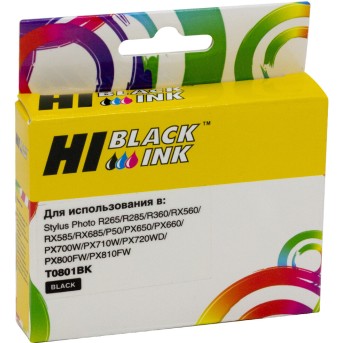 Картридж Hi-Black (HB-T0801) для Epson Stylus Photo P50/<wbr>PX660/<wbr>700W/<wbr>800FW/<wbr>R265, Bk - Metoo (1)