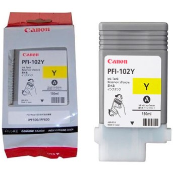 Картридж PFI-102Y Canon iPF500/ iPF600/<wbr>iPF610/<wbr>iPF700, 130мл (O) Yellow 0898B001 - Metoo (1)