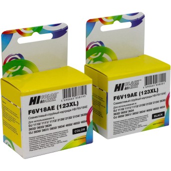 Комплект струйных картриджей Hi-Black (№123XL) для HP F6V19AE(Bk)+F6V18AE(3-сolor) - Metoo (1)