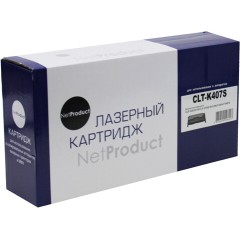 Тонер-картридж NetProduct (N-CLT-K407S) для Samsung CLP-320/<wbr>320n/<wbr>325/<wbr>CLX-3185, Bk, 1,5K