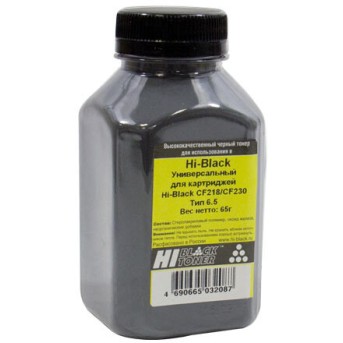 Тонер Hi-Black Универсальный для картриджей Hi-Black CF218/<wbr>CF230, Тип 6.5, Bk, 65 г, банка - Metoo (1)
