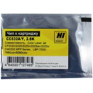 Чип Hi-Black к картриджу HP CLJ CP2020/2025/Canon 718 (CC532A), Y, 2,8K