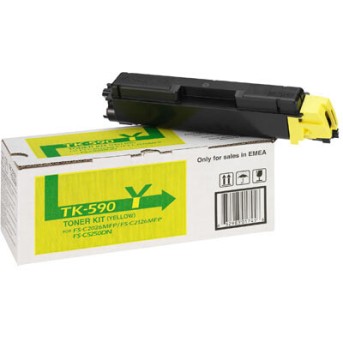 Картридж TK-590Y Kyocera FS-C2026MFP/<wbr>C2126MFP/<wbr>C5250/<wbr>ECOSYS M6026CDN, 5К (O) жёлтый 1T02KVA - Metoo (1)