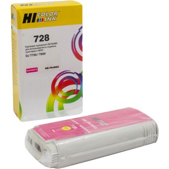 Картридж Hi-Black (HB-F9J66A) для HP DJ T730/<wbr>T830, 130мл, №728XL, Пурпурный - Metoo (1)