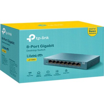 Коммутатор TP-Link LS108G (1000 Base-TX (1000 мбит/<wbr>с)) - Metoo (3)