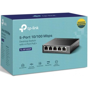 Коммутатор TP-Link TL-SF1005P (100 Base-TX (100 мбит/<wbr>с)) - Metoo (4)