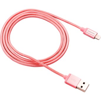 Charge & Sync MFI braided cable with metalic shell, USB to lightning, certified by Apple, 1m, 0.28mm, Rose gold - Metoo (1)