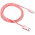 Charge & Sync MFI braided cable with metalic shell, USB to lightning, certified by Apple, 1m, 0.28mm, Rose gold - Metoo (1)