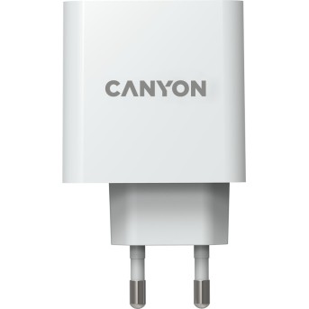 CANYON H-65, GAN 65W charger Input: 100V-240V Output: 5.0V3.0A /9.0V3.0A /12.0V-3.0A/ 15.0V-3.0A /20.0V3.25A , Eu plug, Over- Voltage , over-heated, over-current and short circuit protection Compliant with CE RoHs,ERP. Size: 53*53*29mm, 110g, Whit - Metoo (1)