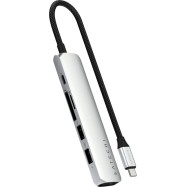 SATECHI 6-in-1 USB-C Slim Multiport Adapter (Silver)