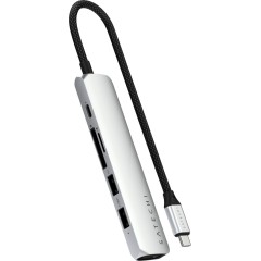 SATECHI 6-in-1 USB-C Slim Multiport Adapter (Silver)