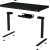 Dual-motor sit/stand adjustable-height gaming desk with wireless charger, RGB lighting, control panel, and USB ports, PB melamine surface tabletop, black. в Metoo.kz - Metoo (4)