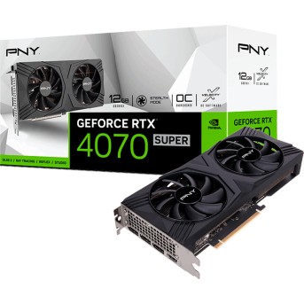 PNY Video Card NVidia GeForce RTX 4070 SUPER 12GB VERTO Overclocked Dual Fan DLSS 3 в Metoo.kz - Metoo (1)