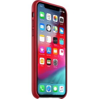 iPhone XS Leather Case - (PRODUCT)RED, Model - Metoo (2)