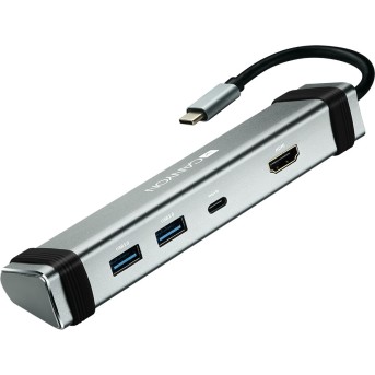 Canyon Multiport Docking Station with 4 ports:1*Type C male+1*Type C female+2*USB3.0+1*HDMI, Input 100-240V, Output USB-C PD 5-20V/<wbr>3A&USB-A 5V/<wbr>1A, cabel 0.12m, Space grey, 150.8*33.7*24mm, 0.112kg - Metoo (2)