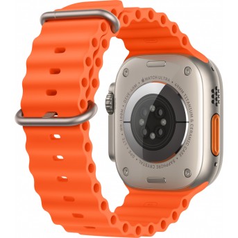 Apple Watch Ultra 2 GPS + Cellular, 49mm Titanium Case with Orange Ocean Band,Model A2986 - Metoo (10)