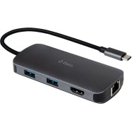 ttec Type-C - 4K HDMI + Gigabit Ethernet LAN + PD USB-C+ USB-A 2.0+ USB-A 2.0 x 2 + SD + MSD Converter / Hub /Multiplexer(Macbook comp)