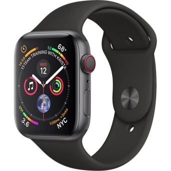 AppleWatch Series4 GPS, 44mm Space Grey Aluminium Case with Black Sport Band, Model A1978 - Metoo (1)