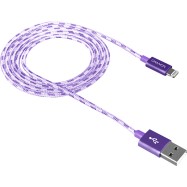 Lightning USB Cable for Apple, braided, metallic shell, 1M, Purple