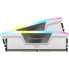 Corsair DDR5, 6000MT/<wbr>s 32GB 2x16GB DIMM, Unbuffered, 36-36-36-76, Std PMIC, XMP 3.0, VENGEANCE RGB DDR5 White Heatspreader, Black PCB, 1.35V