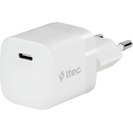 ttec SmartCharger 30W PD USB-C Travel Charger, White