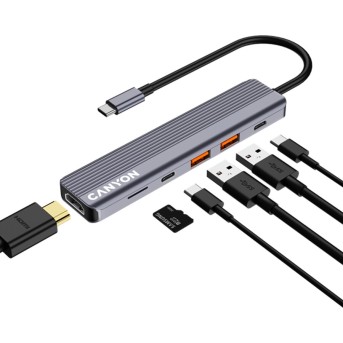 CANYON hub DS-17 6in1 4k USB-C Grey в Metoo.kz - Metoo (6)