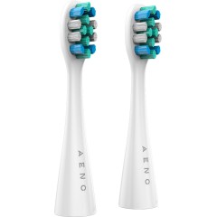 AENO Replacement toothbrush heads, White, Dupont bristles, 2pcs in set (for ADB0007/<wbr>ADB0008)