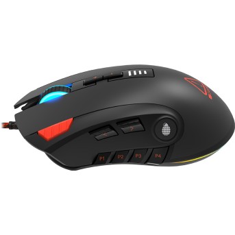 CANYON,Gaming Mouse with 12 programmable buttons, Sunplus 6662 optical sensor, 6 levels of DPI and up to 5000, 10 million times key life, 1.8m Braided cable, UPE feet and colorful RGB lights, Black, size:124x79x43.5mm, 148g - Metoo (2)