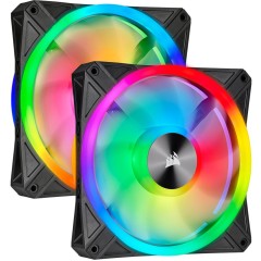 Corsair QL Series, QL140 RGB, 140mm RGB LED Fan, Dual Pack with Lighting Node CORE, EAN:0840006611707