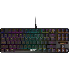CANYON Cometstrike TKL GK-50, 87keys Mechanical keyboard, 50million times life, with VS11K30A solution, GTMX red switch, Rainbow backlight, 20 modes, 1.8m PVC cable, metal material + ABS, RU layout, size: 354*126*26.6mm, weight:624g, black