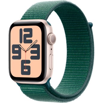 Apple Watch SE 2024 GPS 40mm Starlight Aluminium Case with Lake Green Sport Loop,Model A2722 - Metoo (5)