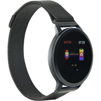 Smart watch, 1.22inch colorful LCD, 2 straps, metal strap and silicon strap, metal case, IP68 waterproof, multisport mode, camera remote, music control, 150mAh, compatibility with iOS and android, Black, host: 42*48*12mm, belt: 222*18mm, 52.3g - Metoo (4)