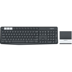 LOGITECH K375s Multi-Device Wireless Keyboard and Stand Combo - GRAPHITE/<wbr>OFFWHITE - RUS