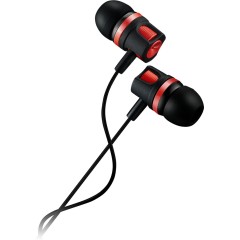 CANYON EP-3 Stereo earphones with microphone, Red, cable length 1.2m, 21.5*12mm, 0.011kg