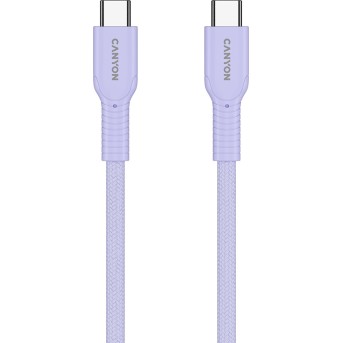 CANYON cable OnWire 60CL C-C 60W COLOR Braided 1m Purple в Metoo.kz - Metoo (3)