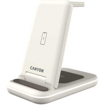 CANYON wireless charger WS-304 15W 3in1 Cosmic Latte в Metoo.kz - Metoo (2)