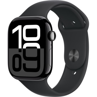 Apple Watch Series 10 GPS 42mm Jet Black Aluminium Case with Black Sport Band - S/<wbr>M,Model A2997 - Metoo (1)