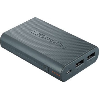 CANYON Power bank 7800mAh built-in Lithium-ion battery, 2 USB port max output 5V2A, input 5V2A. Dark Gray - Metoo (3)