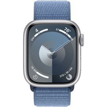 Apple Watch Series 9 GPS 41mm Silver Aluminium Case with Winter Blue Sport Loop,Model A2978 - Metoo (2)