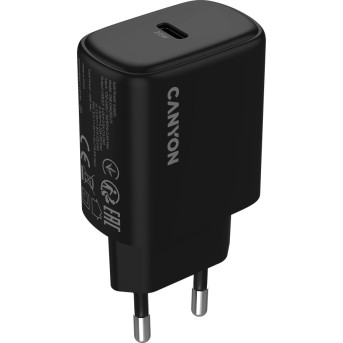 CANYON charger OnCharge 200 20W 1xPD EU Black в Metoo.kz - Metoo (1)