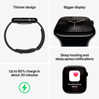 Apple Watch Series 10 GPS 42mm Silver Aluminium Case with Blue Cloud Sport Loop,Model A2997 - Metoo (7)