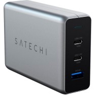 SATECHI 100W USB-C PD Compact Charger- EU ( x2 Type-C / x1 Type-A) (space gray)