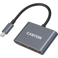 CANYON hub DS-3 3in1 USB-C Dark Grey..