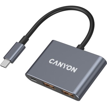 CANYON hub DS-3 3in1 USB-C Dark Grey в Metoo.kz - Metoo (1)