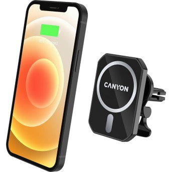 Magnetic car holder and wireless charger, C-15-01, 15W，Input: USB-C: 5V/<wbr>2A, 9V/<wbr>3A;Output: 5W, 7.5W, 10W, 15W;83*60*8.15mm,0.147kg,black - Metoo (3)