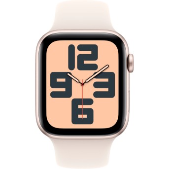 Apple Watch SE 2024 GPS 40mm Starlight Aluminium Case with Starlight Sport Band - S/<wbr>M,Model A2722 - Metoo (6)