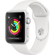 AppleWatch Series3 GPS, 38mm Silver Aluminium Case with White Sport Band, Model A1858